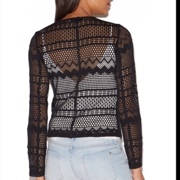 Justfab Lace Moto Jacket - Picture 2 of 14